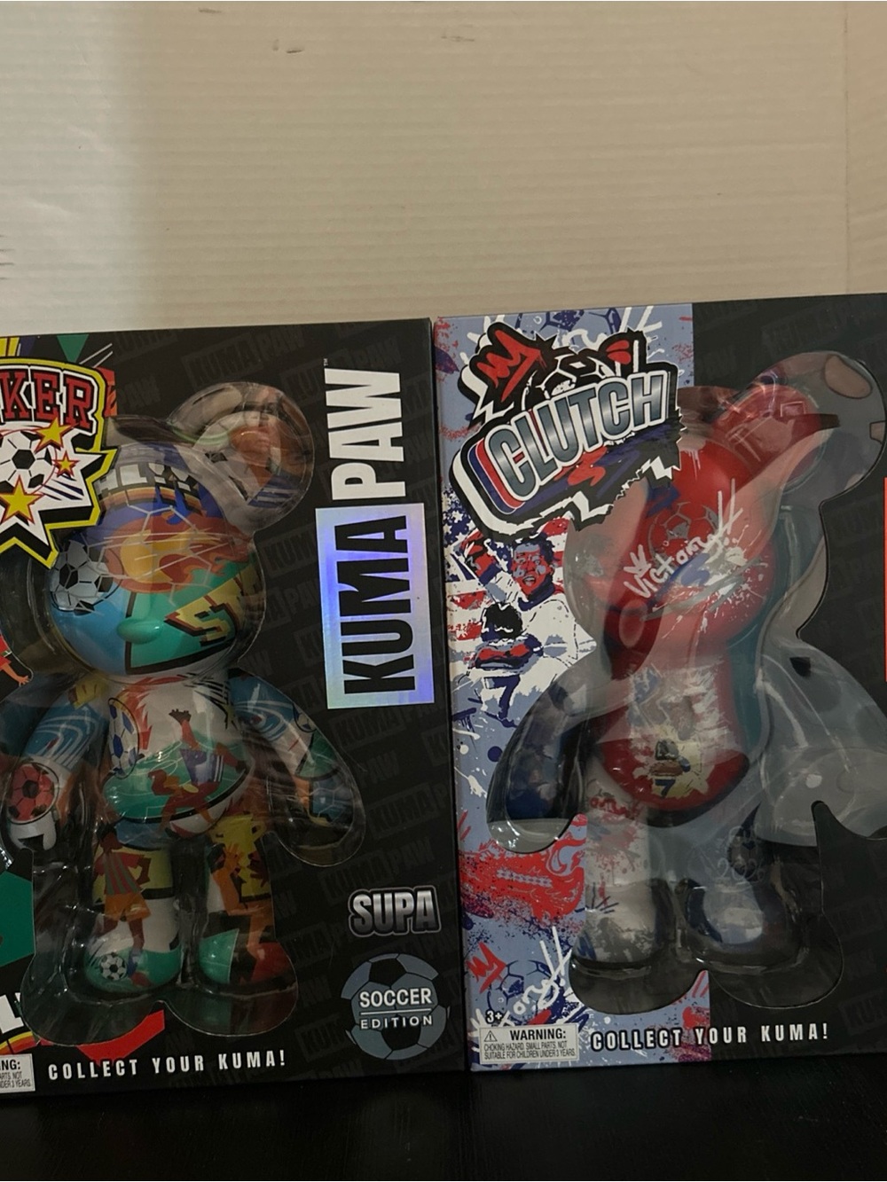Kuma Paw Sups Collectible Soccer Edition - Multi-Color set of two brand new